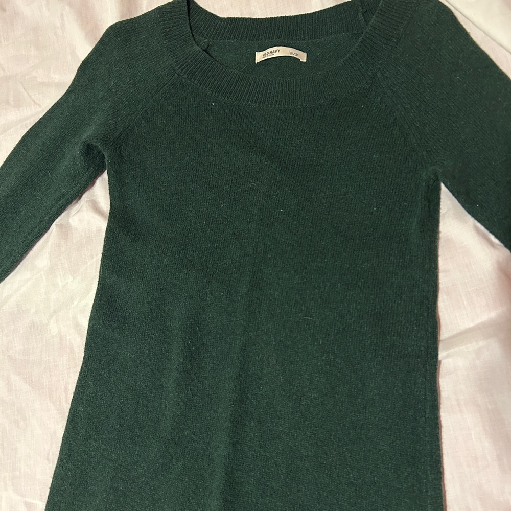Old Navy Deep Green Mini Sweater Dress